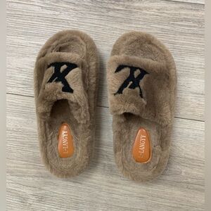 Tan Fuzzy Slippers